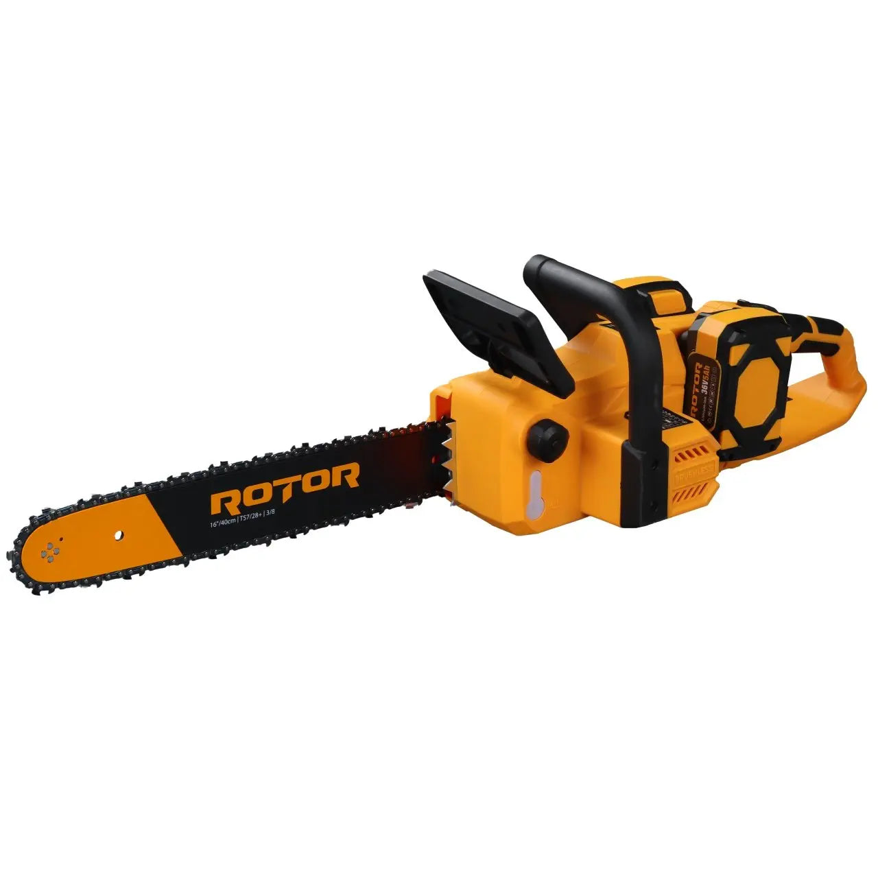 Drujbă cu Acumulatori ROTOR RBS1601 – 36V, Lamă 40cm, 28 Dinți, Încărcător Dublu ROTOR