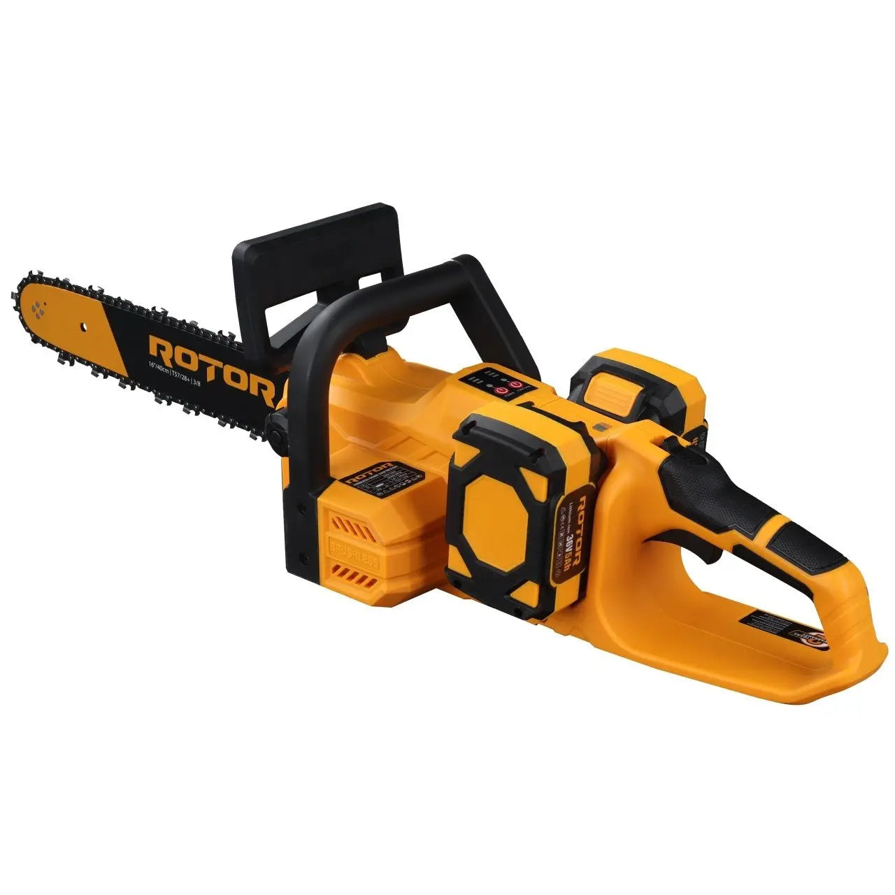 Drujbă cu Acumulatori ROTOR RBS1601 – 36V, Lamă 40cm, 28 Dinți, Încărcător Dublu ROTOR